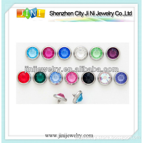 flat cz 316L surgical steel dermal anchor top